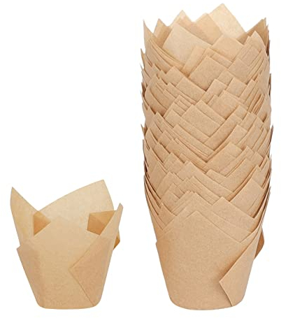 200 Pièces Moules à Muffins en Papier pour les Gâteau Baking Dessert Caissettes à Cupcakes en Papier Tasses à Gâteau en Forme de Tulipe Etuis à Muffins Idéal pour Mariage Fête Anniversaire Noël