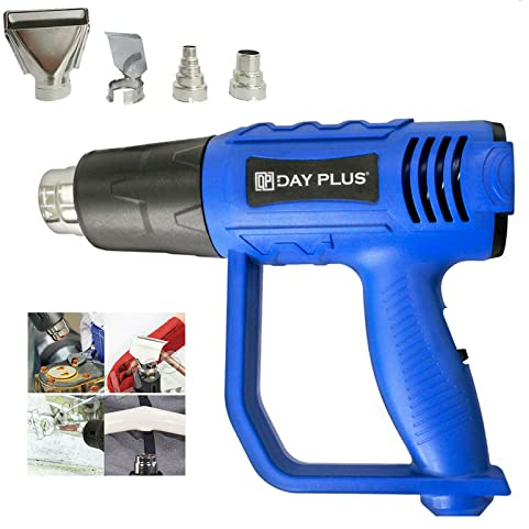 Heat Gun 2000W Hot Air Gun 2m Cable with 4 Nozzles, Multi-purpose Tool for Home DIY Stripping Paint and Varnish, Curing Glues, Dual Temperature 300℃ / 600℃, Easy to Operate