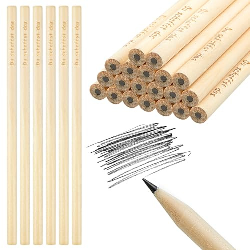 Tenare 20 Matite Motivazionali Set di Matite di Legno Matite HB con Incisione di Du Schaffst Das per Disegnare e Scrivere Cancelleria per Bambini Adolescenti Adulti