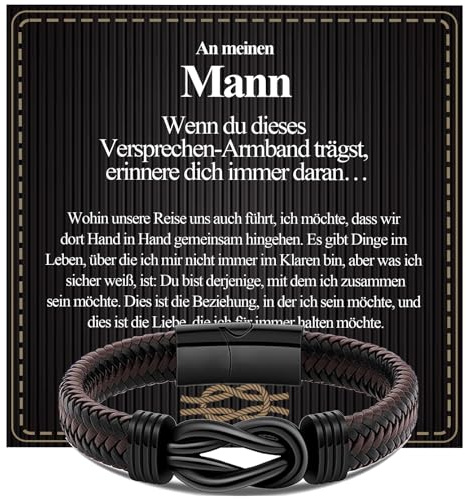 VGWON Vatertagsgeschenk für Papa, Herren Armband für Papa | Ich Liebe Dich Geschenke für Männer