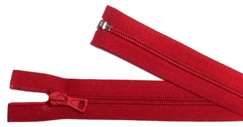 Reißverschluß Kunststoff teilbar für Jacken 75 cm rot
