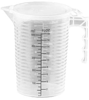 Dickly Taza medidora Transparente, Recipiente medidor con asa, Resistente a la oxidación, Utensilios de Cocina para pastelería, Jarra medidora Multiusos, 500ml