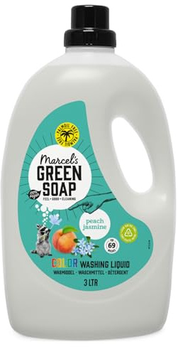Marcel’s Green Soap - Color Washing Liquid Peach & Jasmine - Laundry Detergent - Microplastic-free formula - Vegan - Packaging recyclable - 69 washes - 3L