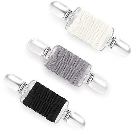 3 Stück Cardigan clip Tailliertes Pullover Kleider Hemden clip broschen für kleidung Vintage Kragenclip 3 Farbe Elastischer Clip