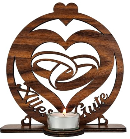 Waluna® Hochzeitsgeschenk für Braupaare Eheringe Geldgeschenk Liebesgeschenk personalisiert Herz Geschenk zur Hochzeit oder zum Jahrestag 12 Farben Tischdeko