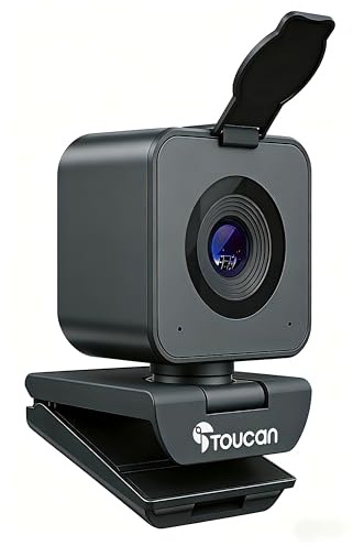 TOUCAN 1080P HD Webcam with Built-in Noise-Cancelling Mic & Privacy Shutter – Wide 90° Angle, Plug & Play USB Video Camera for Video Calls, Streaming, Home Office & Online Classes