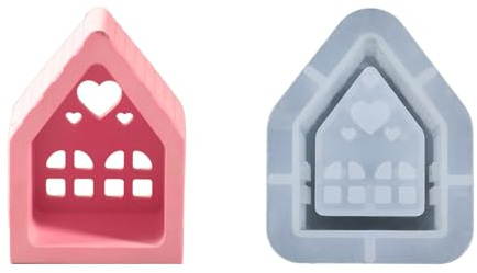 Cuore Casa Stampo in Silicone Epoxy Resina Epossidica Gesso Candeliere Stampo Supporto per Candele da Tè