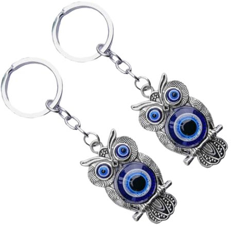 GALPADA 2stücke Katzenaugen Schlüsselanhänger Eulenform Kreatives Metallpendant Für Taschen Und Fahrzeugdekoration Einzigartiger Als Für Männer Und Frauen