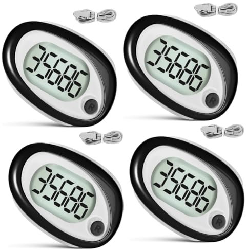 Toddmomy 4pièces Step Counter Pédomètre Clip Sportif Précis pour Randonnée avec Lanière Compteur De Portable Et Facile à Utiliser