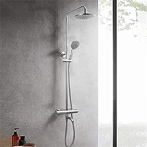 JDSHFEN Sistema de Ducha termostático Mezclador de Ducha termostático con Cabezal de Ducha y Ducha descalcificadora de Mano Sistema de Ducha para Barra de baño Ducha,