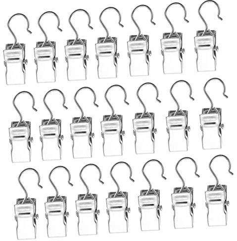 Ciieeo 120stücke Metallvorhang-Clips Hängeleuchten-Clips Schiebe-Clips Zum Aufhängen Mit Stabilen Oberen Haken Und Unterer Klemme Für Vorhänge Lichterketten Und Mehr