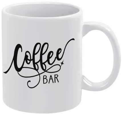 Weiße 8 Weihnachts-Kaffeeschild-Dekoration, Kaffeebar-Dekor, Feiertags-Kakaotasse, Kaffeetisch-Dekoration für Bar, Home-Office-Regal-Dekor, Geschenke für Freund, Freundin, Ehefrau, Ehemann, Freund, Ar