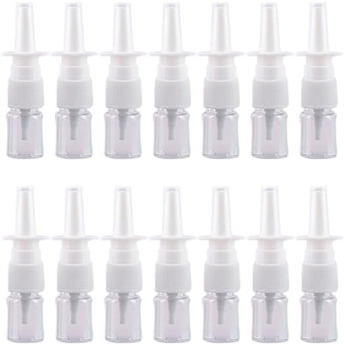 LJJCSFF 15 pulverizadores nasales de 5 ml, pulverizadores nasales vacíos, botella de plástico recargable, pulverizadores de niebla fina, atomizadores transparentes