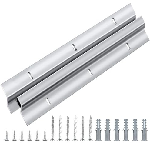 Caianwin 2 morsetti da 30 cm a Z per appendere carichi pesanti, in metallo, per specchi, armadi e pensili (1 paio)