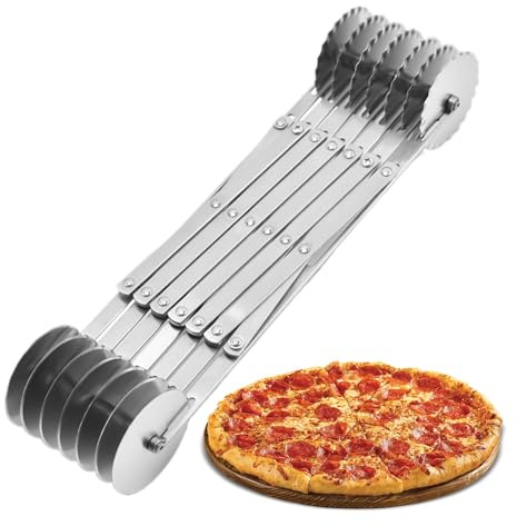 Rotella per tagliapasta regolabile, per ravioli, tagliapasta per cuocere torte, taglierina rotante, rotella per pizza, cialde e lasagne in cucina