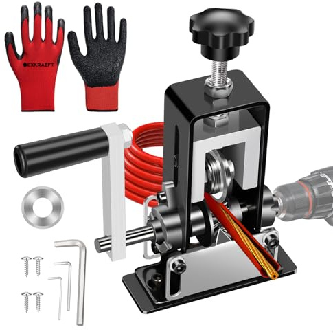 Manual Wire Stripping Machine Gauge Wire 0.06-1'', Scrapping Copper Wire Stripper with Replacement Blades, Drill Powered Hand Crank Wire Stripper Tool for Scrap Copper Recycling