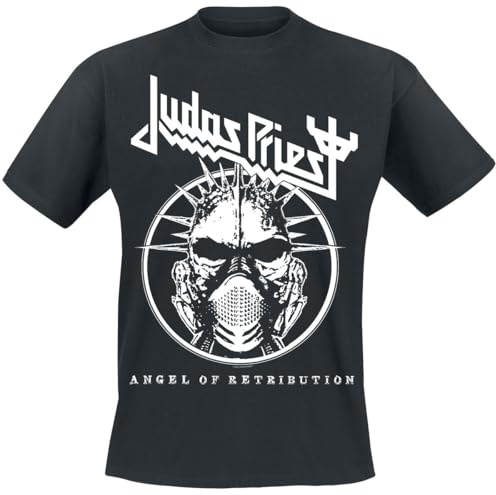 Judas Priest Angel Headshot Homme T-Shirt Manches Courtes Noir XXL 100% Coton Regular/Coupe Standard
