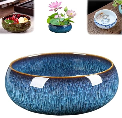 Pot Hydroponique,Pot De Fleur Ceramique,Plantes D'IntéRieur,Fleurs Vasque RéCipient Hydroponique Non Poreux De Grand Calibreavec GlaçUre Fluide, Applicable Aux Plantes Succulentes En Hydroponie (A)
