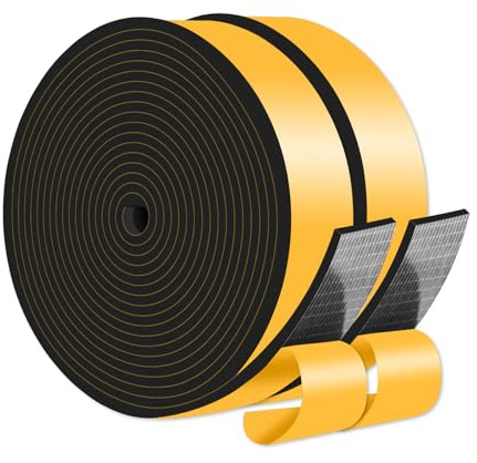 MIKONIYA Dichtungsband Selbstklebend,Türdichtung Selbstklebend,Dichtungsband zur Isolierung von Türrahmen,Fenstern und Klimaanlagen (Schwarz,25mm x 3mm x 10M)