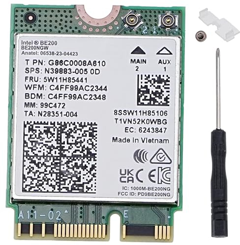 A-DIGISHUO WiFi 7 BE200 BE200NGW M.2 WiFi Card | BT5.4 802.11BE Tri-Band 8774Mbps NGFF WiFi 7 Wireless Network Adapter for PC Windows11/10 (BE200 Module Only)