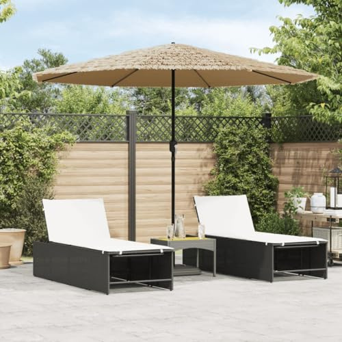 Parasol de Jardin Extérieur, Mât en Acier Marron 38mm, Toit 8 Couches Anti-UV, Mécanisme à Manivelle, Parasol Terrasse et Balcon Résistant au Vent, Dimensions 324 x 324 x 247 cm