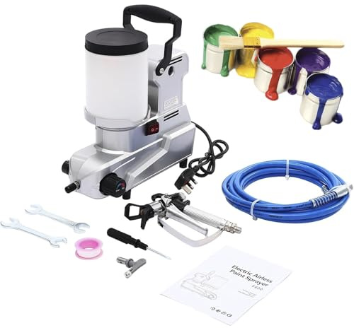 Portable Airless Paint Sprayer, 2L Capacity, 2.5L/Min Flow, Electric Varnish Gun with 5m Hose, Ideal for Waterproofing, Concrete Wall Repair, and Finishing Spraying