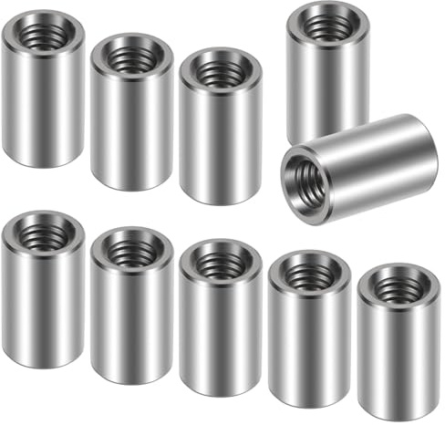 Tuercas Largas Manguito Roscado M8x20 Tuerca de Acoplamiento Redondo 10Pcs | Tuerca Manguito Roscado M8 Acero Inoxidable A2/V2A Rosca Precisa con Alta Fuerza de Fijación