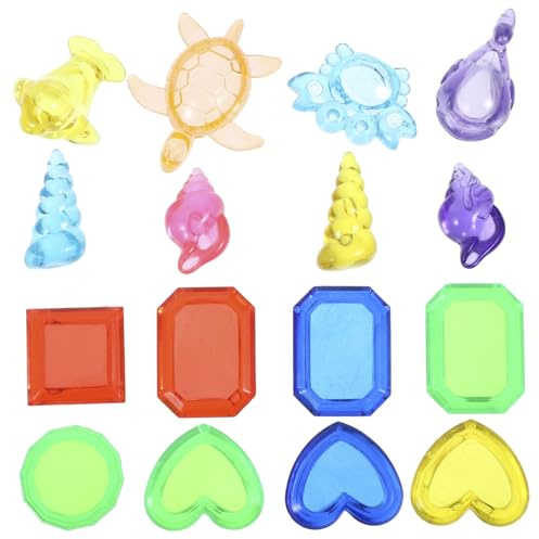 PERSELOSO 16pcs Diving Gems Pool Toys for Boys and Girls Sinking Swimming Toys Set 8 Diving Gemstones and 8 Sea Animal Gems Summer Pool Party for Toddlers and Children