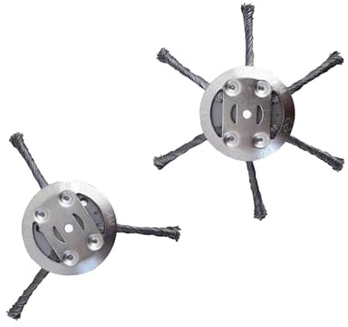 5.9 Inch 150mm OD & 1.95Inch 5mm ID Knotted Wire Brush Head, Steel Wire Trimmer Universal for Lawn Mower Gasoline Strimmer, Moss Rust Weed Cutter 3 head 5pcs