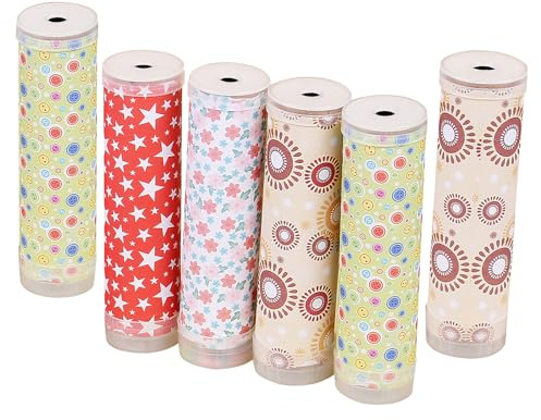 LALADEFIEE 6 Stück Selbstgemacht Kaleidoskop Bauset für Buntes Papier Materialset Kreatives Frühförder mit Zubehör für Eltern Kind Basteln Zufällige Farbe Zufällige Farbe