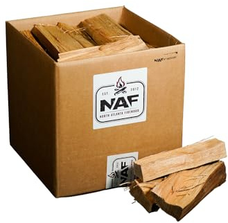 Premium Kiln-Dried Firewood – Boxed Hardwood for Fireplaces, Cooking & Outdoor Fires (16 Firewood, Mini Splits, Pizza Cut & Cooking Chunks – Oak/Hickory/Cherry) (8 Mini Splits, Hickory)