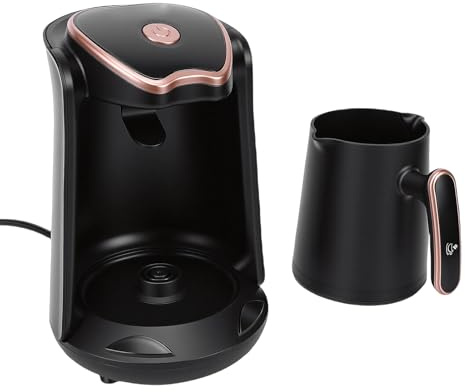 Focket Cafeteras Turca, Eléctrica Portátil Automática ABS 600 W Cafeteras Turca, y Griega, para Delicioso café Turco y Griego Viajes de Camping (Enchufe europeo 220V)