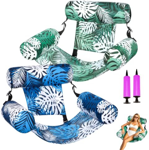2 Stück Aufblasbare Wasser Pool Luftmatratze Erwachsene, Aufblasbare Pool-Schwimmsitze, Schwimmende Wasserhängematten, aufblasbarer Sessel Für Partys, Sommer, Wasser
