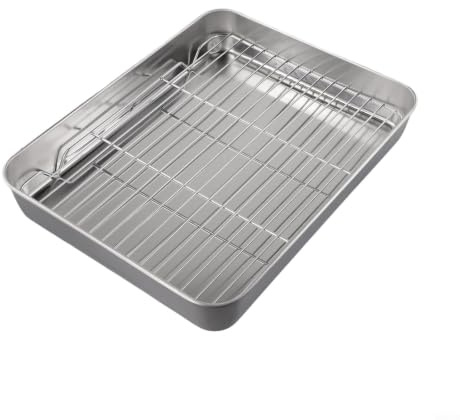 NEIQIUWING för premium bakform med galler, robust plåt för stekning och kylning, lätt att rengöra, för perfekt för kakor bröd fjäderfä, praktiska kökstillbehör för hushåll och