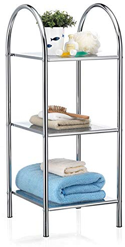 CARO-Möbel Badregal Standregal Haushaltsregal Handtuchregal Playa aus verchromtem Metall mit 3 Ablagen