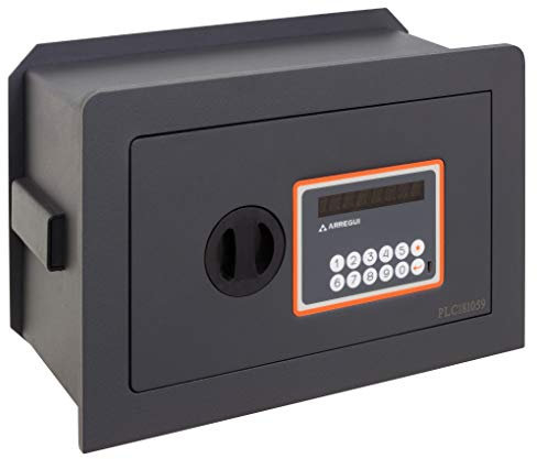 ARREGUI Plus C Electrónica 181110 Caja fuerte de empotrar, 10+3 mm de espesor, apertura electrónica, con fondo regulable, 21x32x15 a 22 cm, 4 a 8 L