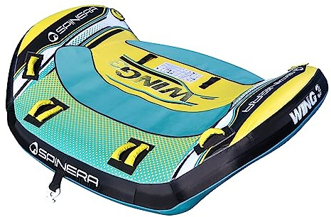 SPINERA Wing Towable Wasser Tube 2 & 3 Personen – Fliegendes Action-Tube mit Flügeldesign, 840D Nylon Full Cover, Boston Ventil & Quick Connector – Luftkammern für Sicherheit & Speed