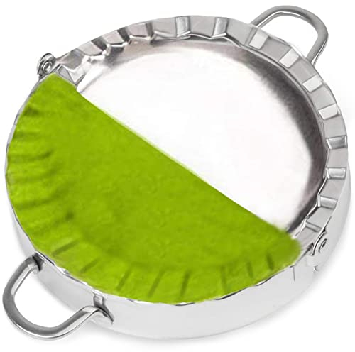 Molde de acero inoxidable Empanada Ravioli Maker Press Dumpling Pierogi - Molde Wonton, herramienta fácil para envolver bolas de masa hervida cortador de sellos de masa pastelera (6 pulgadas)