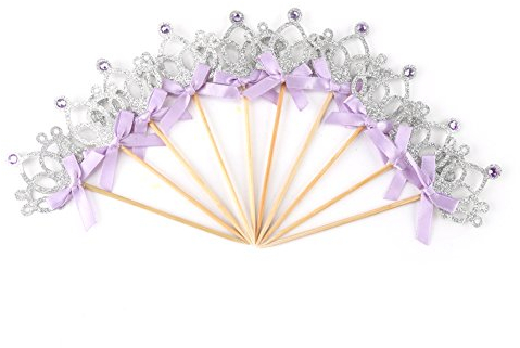 Adorno Cupcake Corona Purpurina, Tiara Lazo Paquete Decoracione Purpurina Decoración Tarta Compromiso Topper Torta Boda Brillo Diamante Magdalena Pastel Princesa Crown Cake Wrapper Cumpleaño Postre