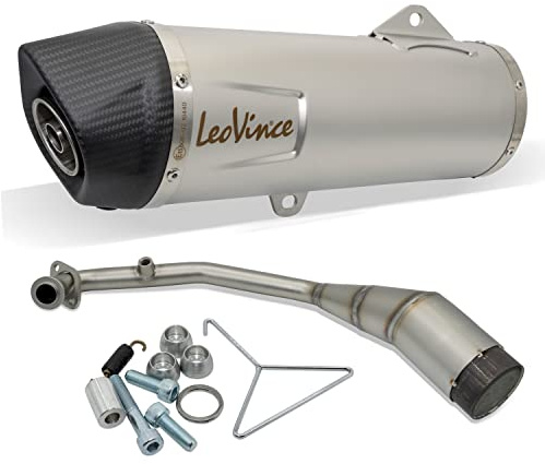 Auspuffanlage LeoVince Komplettanlage SBK LV ONE EVO, Edelstahl, Carbon Kappe, mit Katalysator, mit Zulassung für Honda Forza 125