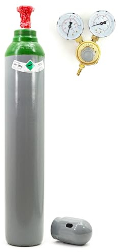 GENERIC Gasflasche mit Minderer Reines 4.8 Argon (100%) Schweißgas 10 Liter TIG/WIG MIG 1.7m3
