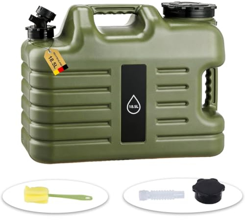 Umikk Wasserkanister mit Hahn10-18L, Camping Wasserkanister BPA-frei Trinkwasserkanister, Tragbarer Mehrzweckkanister Wassertank, Wassertank Camping mit Griffen