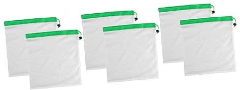 VALICLUD 6 Stück 14 Mesh-gemüsebeutel Mesh-erzeugnisbeutel Organisch Netztasche Wiederverwendbare Produktbeutel Lebensmitteleinkaufs- Und Aufbewahrungstasche Aufbewahrungstaschen 210d Nähen