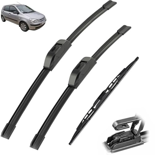 Essuie-glace de voiture compatible avec Hyundai Getz 2002-2009 Balais d'essuie-glace avant arrière en caoutchouc souple for pare-brise automatique 22+14+14 2006 2007 2008 (Color : 3 wipers)