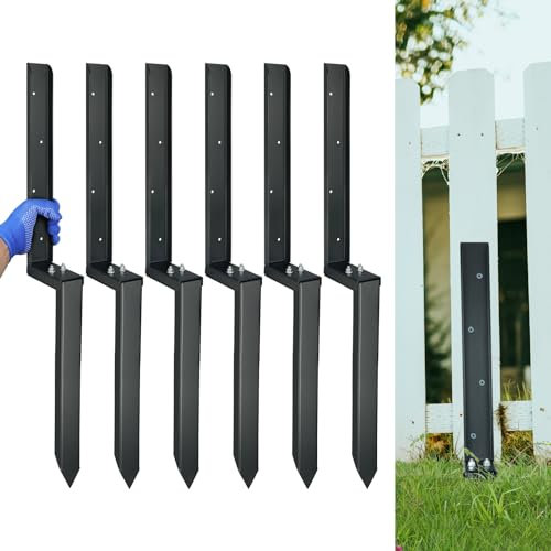 JPOIP Heavy Duty Steel Fence Repair Kit - 32 Inch Long Post Anchor Ground Stakes (6 Sets)