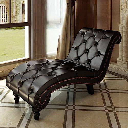 BaraSh Chaiselongue Braun Kunstleder Chaiselongue Mit Armlehnen Sofa Recamiere Chaiselongue