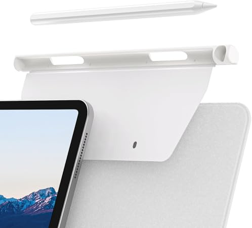 Hsupez Pencil Stifthalter für Apple Pencil 2. Generation Hülle Kompatibel mit Magic Keyboard, Smart Keyboard Folio und Anderen Magnetisch Hülle, Stylus Pen Halter für iPad (Weiß)