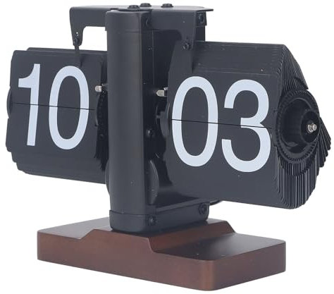 Ejoyous Horloge Numérique Rabattable Horloge Pliante Mécanique Rétro avec Engrenage Interne actionné par de Grands Chiffres Horloge Pliable 24H Horloge de Bureau Rabattable pour la (Tout
