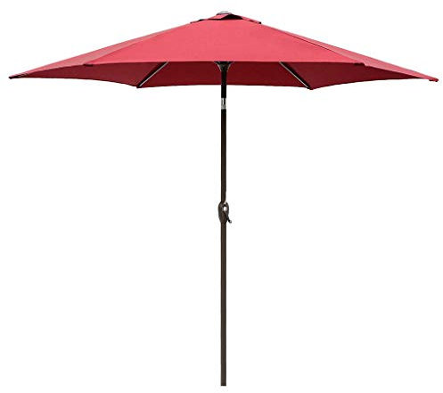 RUHEN Petit Parasol de Jardin inclinable, Parasol de Table de marché, Parasol d'extérieur de 2,4 m avec Protection de poignée de manivelle et étanche, pour Plage, Jardins et Patio, sans Base