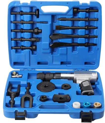 ATEdata Lufthammer Pneumatischer Betonbrecher Kugelgelenk | Auto Reparaturwerkzeug Entferner Flachpunkt Meißel Flugzeug Lufthammer Kit Pneumatische Trenngabel Air Hammer Kit